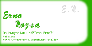 erno mozsa business card